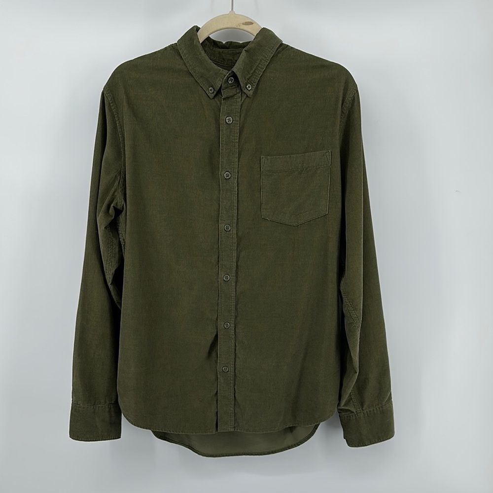 14th & Union Green Soft Trim Fit Cotton Casual Shirt w/Structured Design SzL